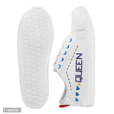 fcity.in - Corstyle Exclusive Fancy White Printed Casual Sneakers Shoes /